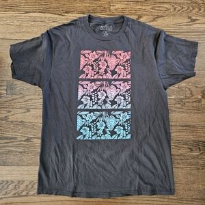 Men's Gray Floral Graphic Tee